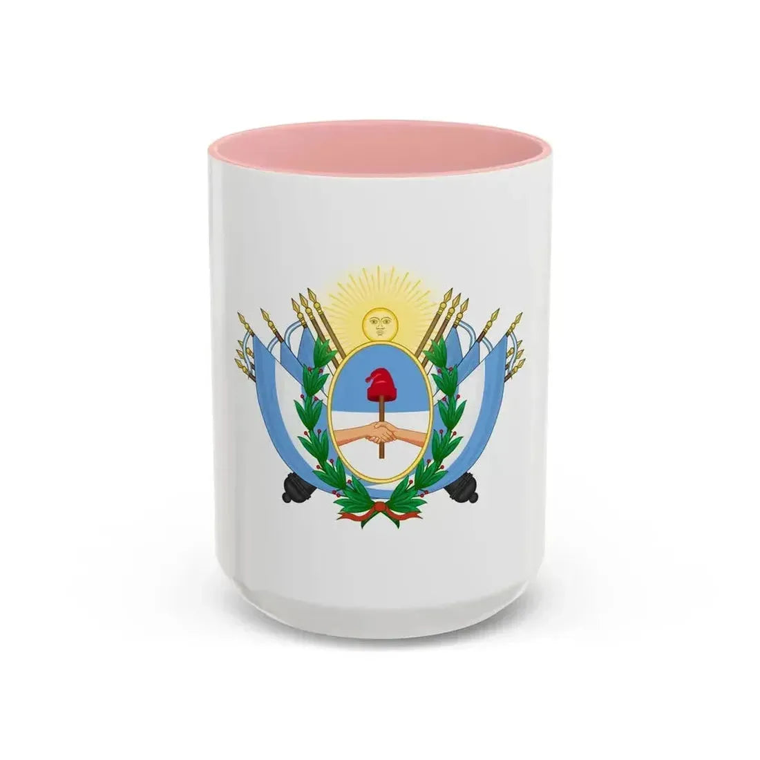 Coat of Arms of State of Buenos Ayres - Accent Coffee Mug 15oz Pink - Go Mug Yourself