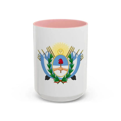 Coat of Arms of State of Buenos Ayres - Accent Coffee Mug 15oz Pink - Go Mug Yourself