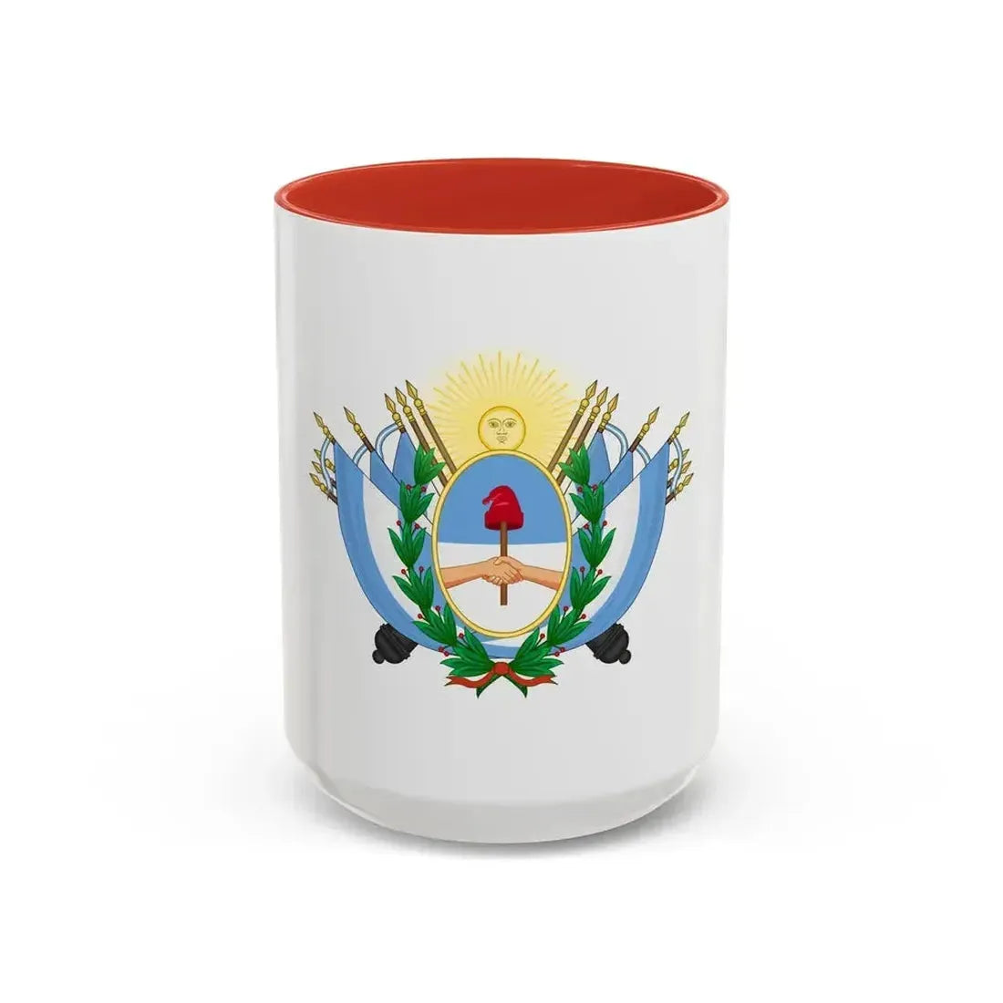 Coat of Arms of State of Buenos Ayres - Accent Coffee Mug 15oz Red - Go Mug Yourself
