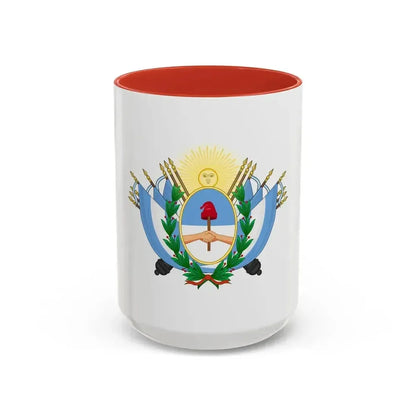 Coat of Arms of State of Buenos Ayres - Accent Coffee Mug 15oz Red - Go Mug Yourself