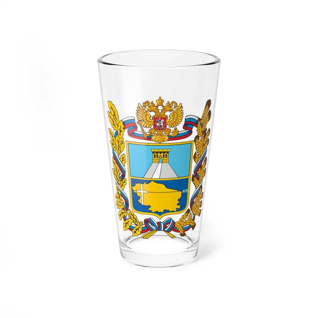 Coat of arms of Stavropol Krai (Russia) (Coat of Arms) Pint Glass 16oz 16oz - Go Mug Yourself
