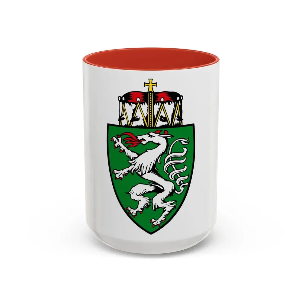 Coat of Arms of Steiermark Austria - Accent Coffee Mug 15oz Red - Go Mug Yourself