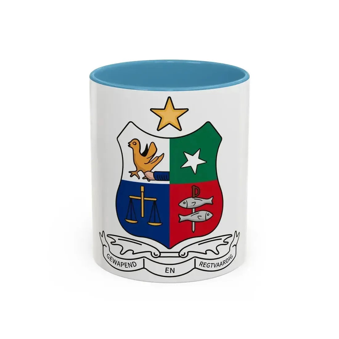 Coat of arms of Stellaland - Accent Coffee Mug 11oz Light Blue - Go Mug Yourself