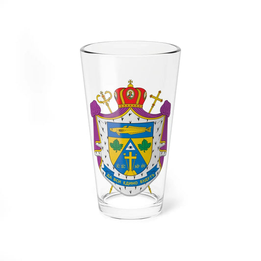 Coat of arms of Stephan Meniok (Ukraine) (Coat of Arms) Pint Glass 16oz 16oz - Go Mug Yourself
