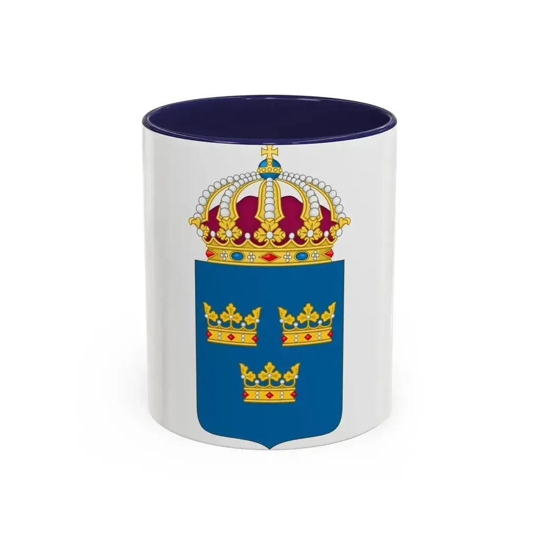 Coat of arms of Sweden - Accent Coffee Mug 11oz Navy - Go Mug Yourself