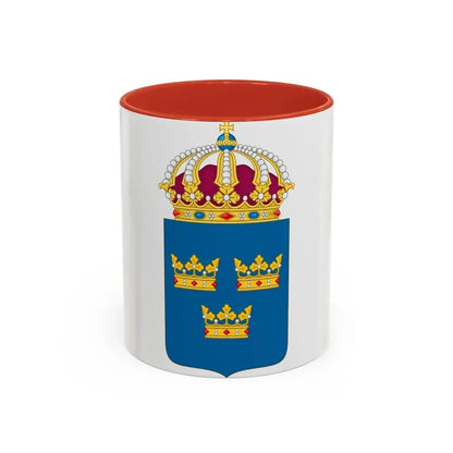 Coat of arms of Sweden - Accent Coffee Mug 11oz Red - Go Mug Yourself