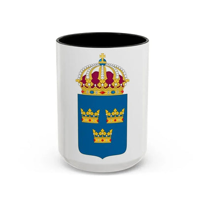 Coat of arms of Sweden - Accent Coffee Mug 15oz Black - Go Mug Yourself