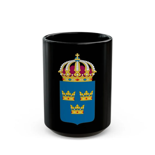 Coat of arms of Sweden - Black Coffee Mug-15oz-Go Mug Yourself