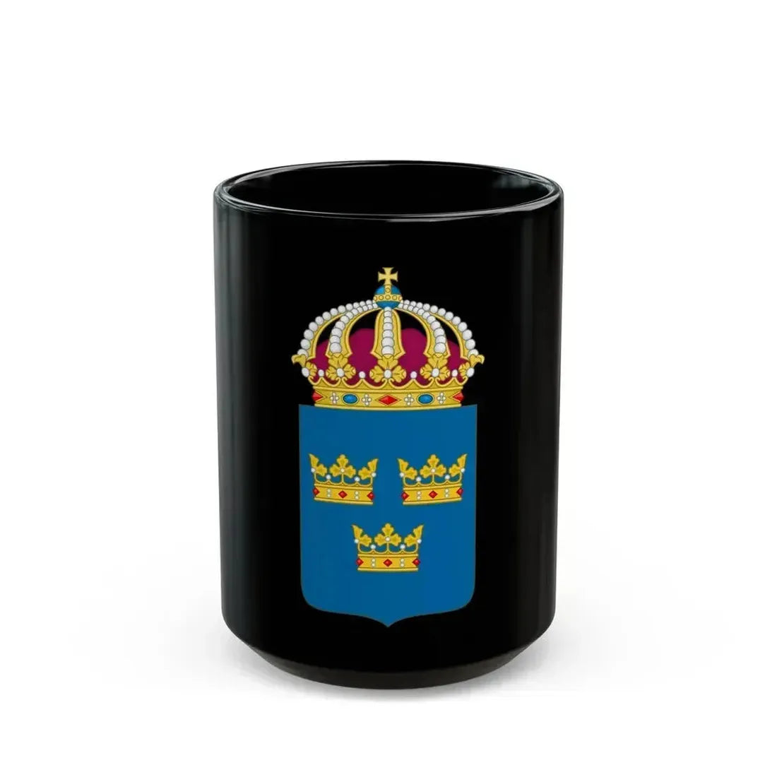 Coat of arms of Sweden - Black Coffee Mug 15oz - Go Mug Yourself