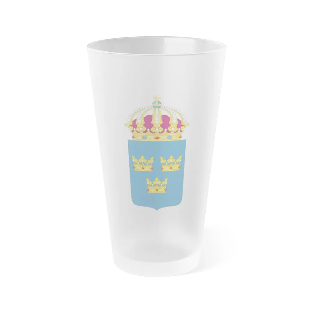 Coat of arms of Sweden - Frosted Pint Glass 16oz-16oz-Frosted-Go Mug Yourself