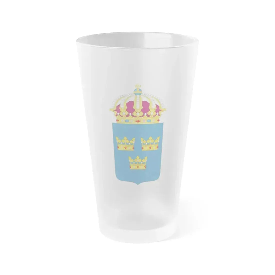 Coat of arms of Sweden - Frosted Pint Glass 16oz 16oz Frosted - Go Mug Yourself
