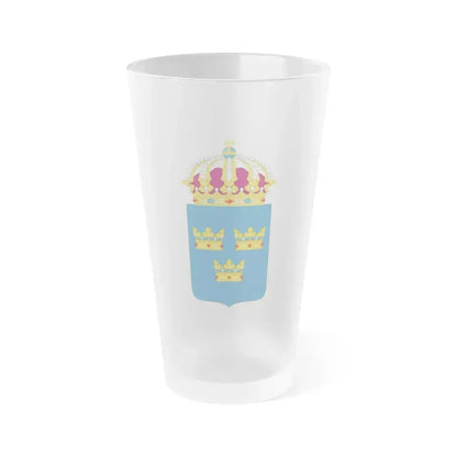 Coat of arms of Sweden - Frosted Pint Glass 16oz 16oz Frosted - Go Mug Yourself