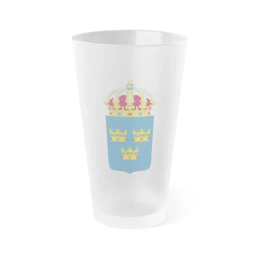 Coat of arms of Sweden - Frosted Pint Glass 16oz 16oz Frosted - Go Mug Yourself