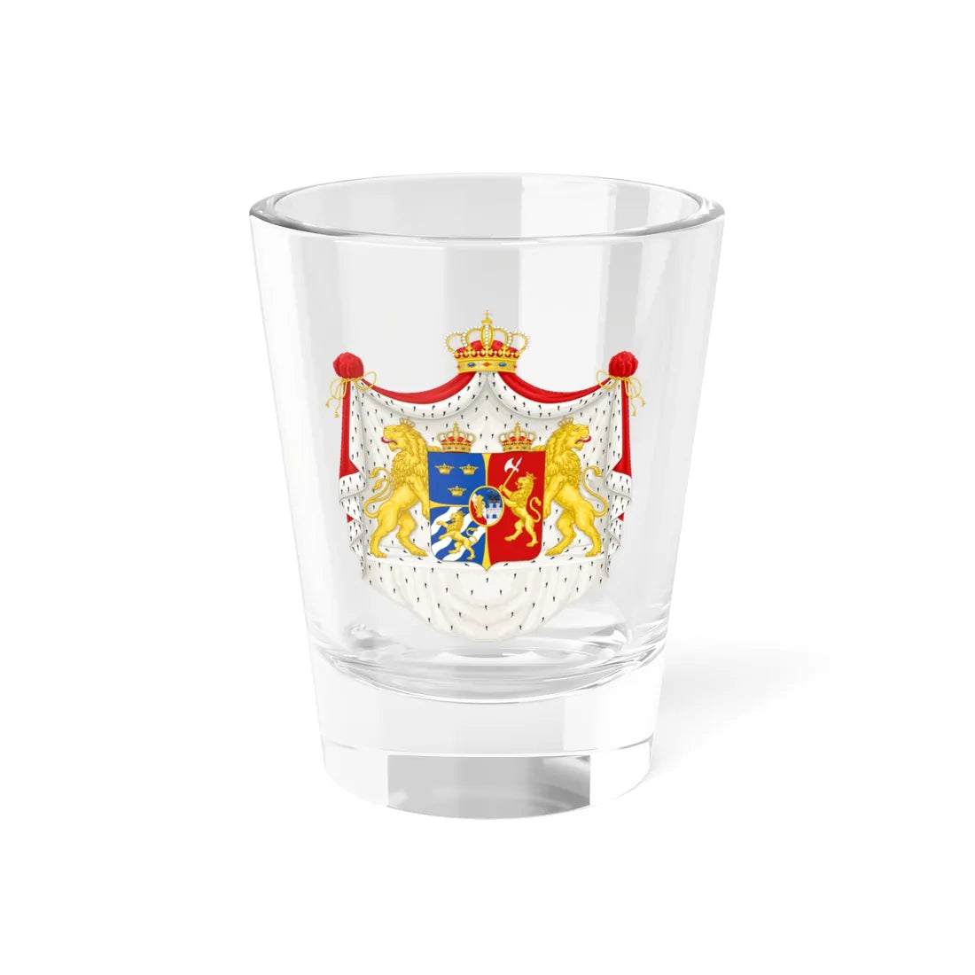 Coat of arms of Sweden-Norway 1844 (Sweden) (Coat of Arms) Shot Glass 1.5oz 1.5oz - Go Mug Yourself
