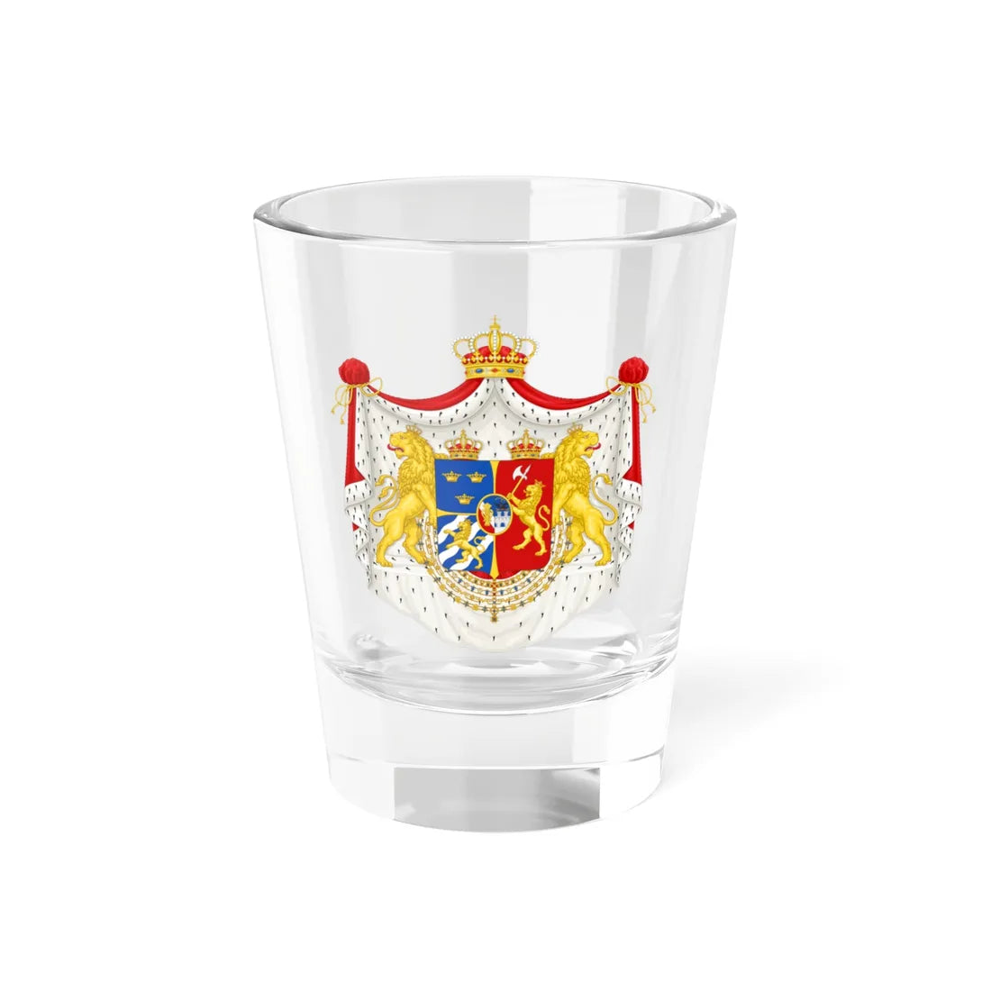 Coat of arms of Sweden-Norway 1844 with orders (Sweden) (Coat of Arms) Shot Glass 1.5oz 1.5oz - Go Mug Yourself