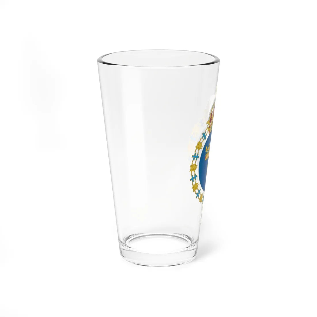 Coat of arms of Sweden round shield (Sweden) (Coat of Arms) Pint Glass 16oz - Go Mug Yourself
