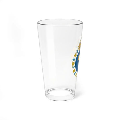 Coat of arms of Sweden round shield (Sweden) (Coat of Arms) Pint Glass 16oz - Go Mug Yourself
