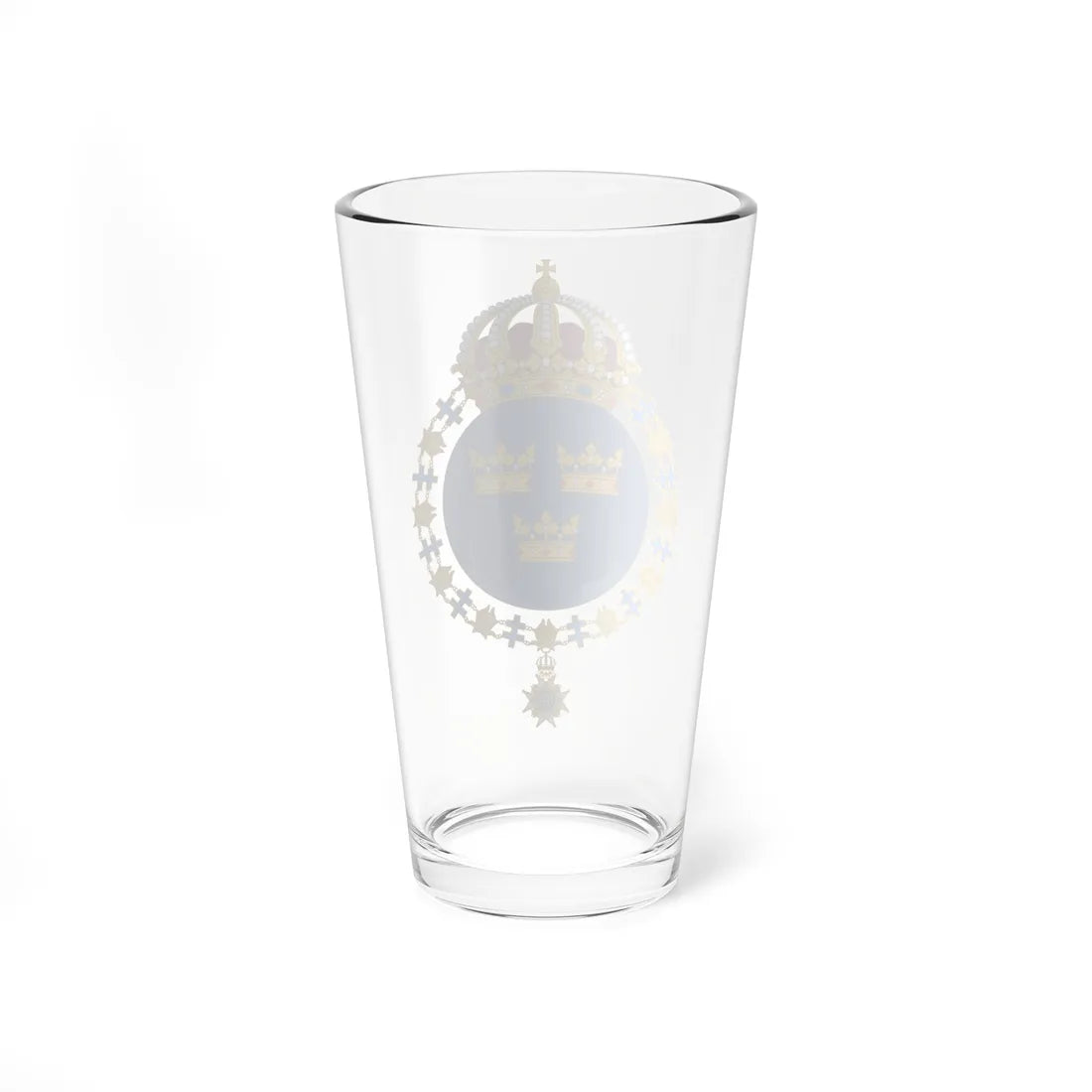 Coat of arms of Sweden round shield (Sweden) (Coat of Arms) Pint Glass 16oz - Go Mug Yourself