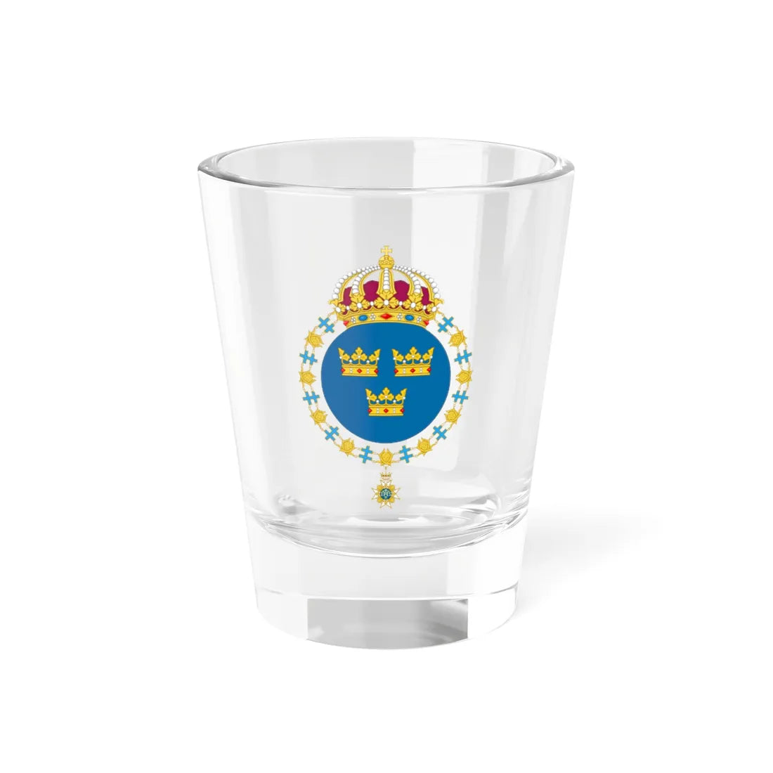 Coat of arms of Sweden round shield (Sweden) (Coat of Arms) Shot Glass 1.5oz 1.5oz - Go Mug Yourself