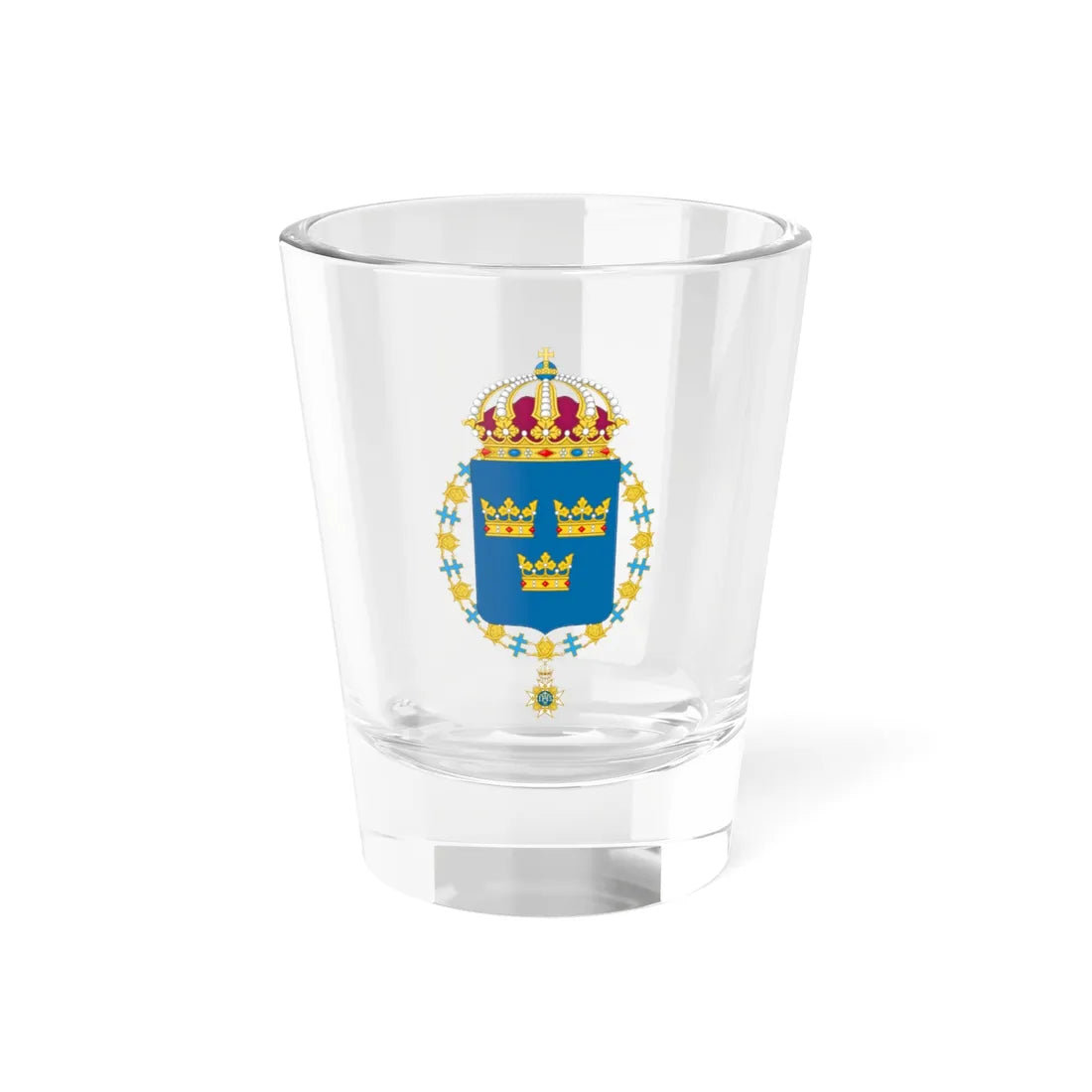 Coat of arms of Sweden shield and chain (Sweden) (Coat of Arms) Shot Glass 1.5oz 1.5oz - Go Mug Yourself