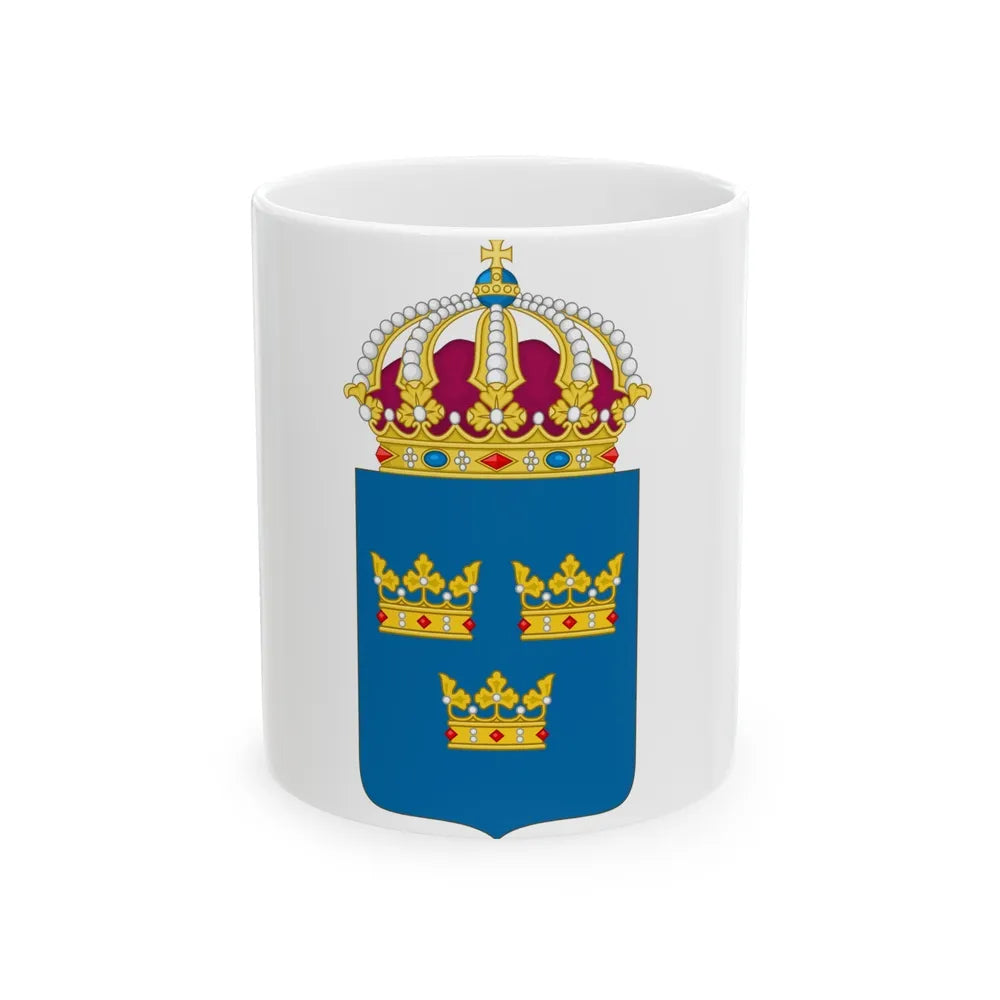 Coat of arms of Sweden - White Coffee Mug-11oz-Go Mug Yourself