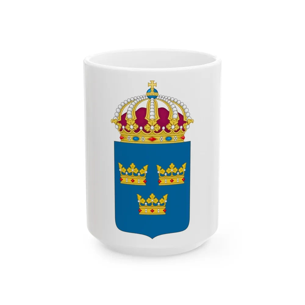 Coat of arms of Sweden - White Coffee Mug-15oz-Go Mug Yourself