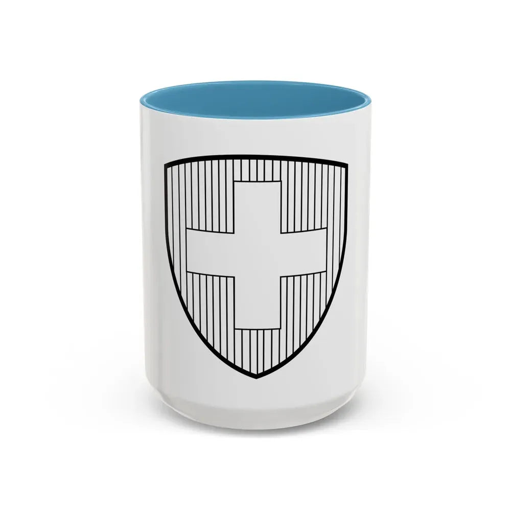 Coat of Arms of Switzerland 2 - Accent Coffee Mug 15oz Light Blue - Go Mug Yourself