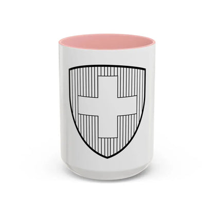 Coat of Arms of Switzerland 2 - Accent Coffee Mug 15oz Pink - Go Mug Yourself