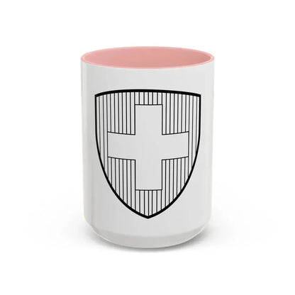 Coat of Arms of Switzerland 2 - Accent Coffee Mug 15oz Pink - Go Mug Yourself