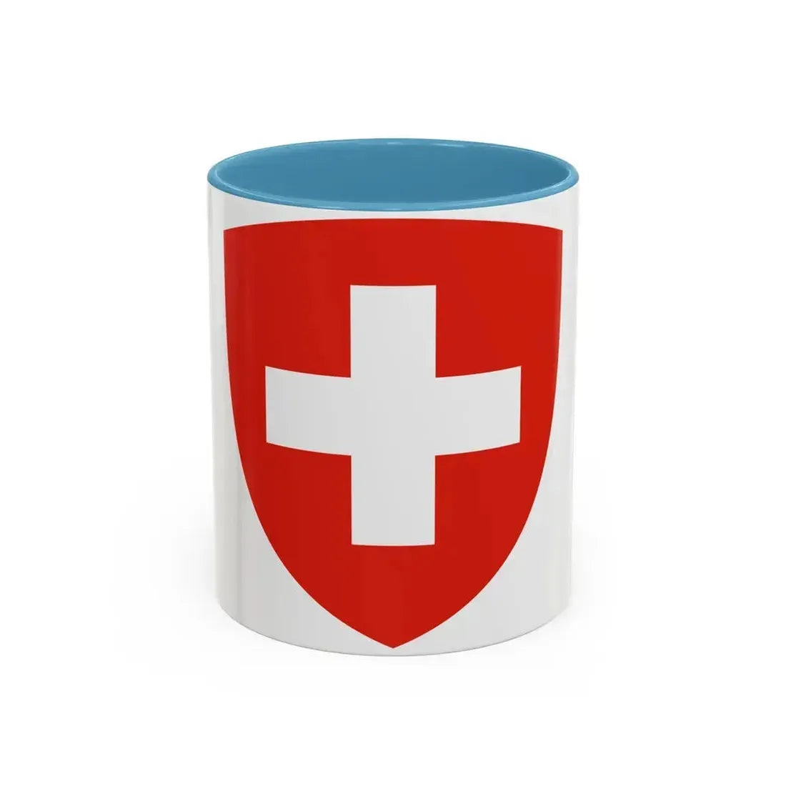 Coat of Arms of Switzerland - Accent Coffee Mug 11oz Light Blue - Go Mug Yourself