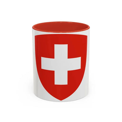 Coat of Arms of Switzerland - Accent Coffee Mug 11oz Red - Go Mug Yourself