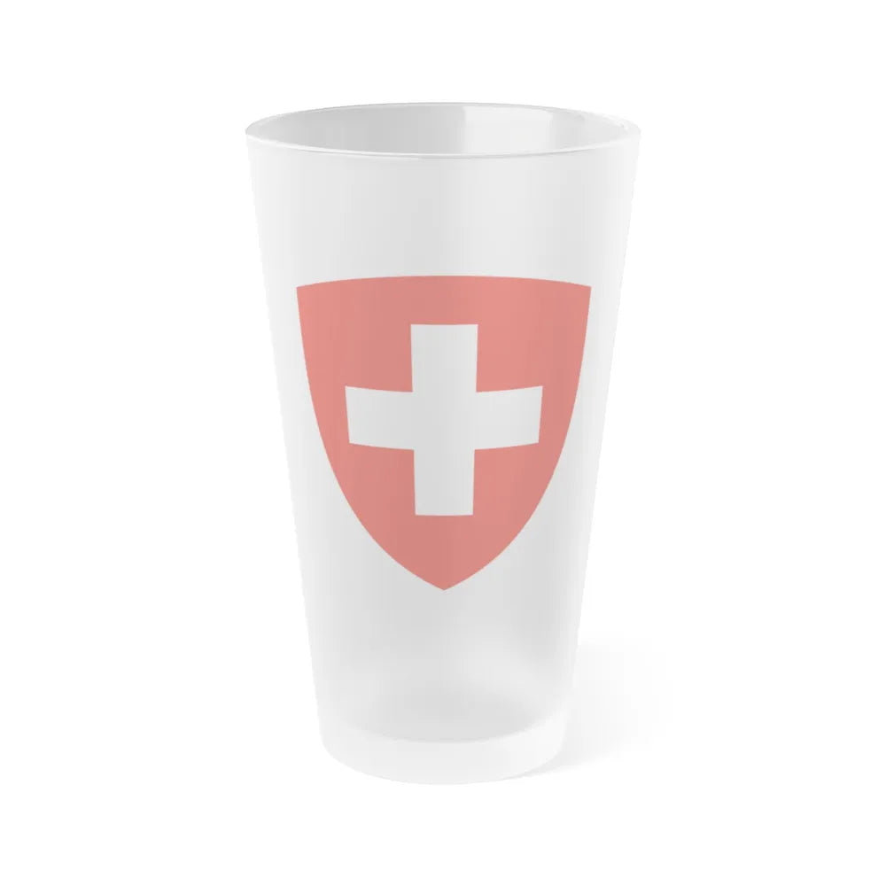 Coat of Arms of Switzerland - Frosted Pint Glass 16oz-16oz-Frosted-Go Mug Yourself