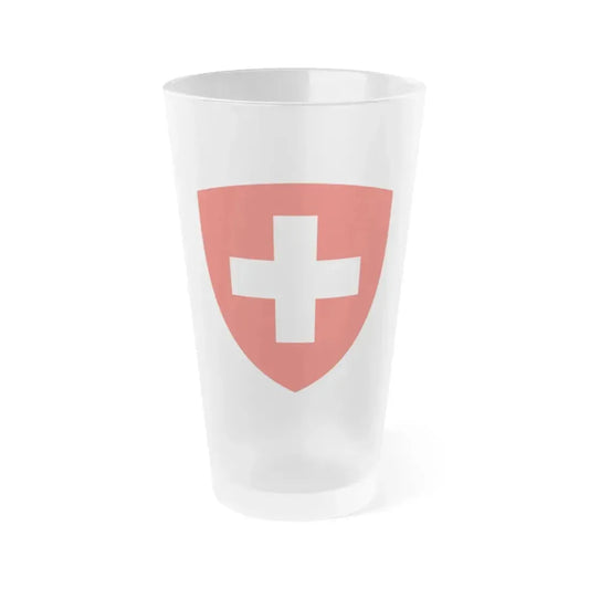 Coat of Arms of Switzerland - Frosted Pint Glass 16oz 16oz Frosted - Go Mug Yourself