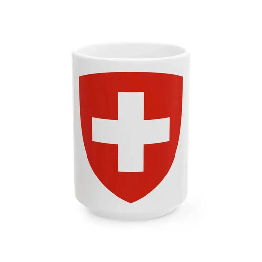 Coat of Arms of Switzerland - White Coffee Mug 15oz - Go Mug Yourself