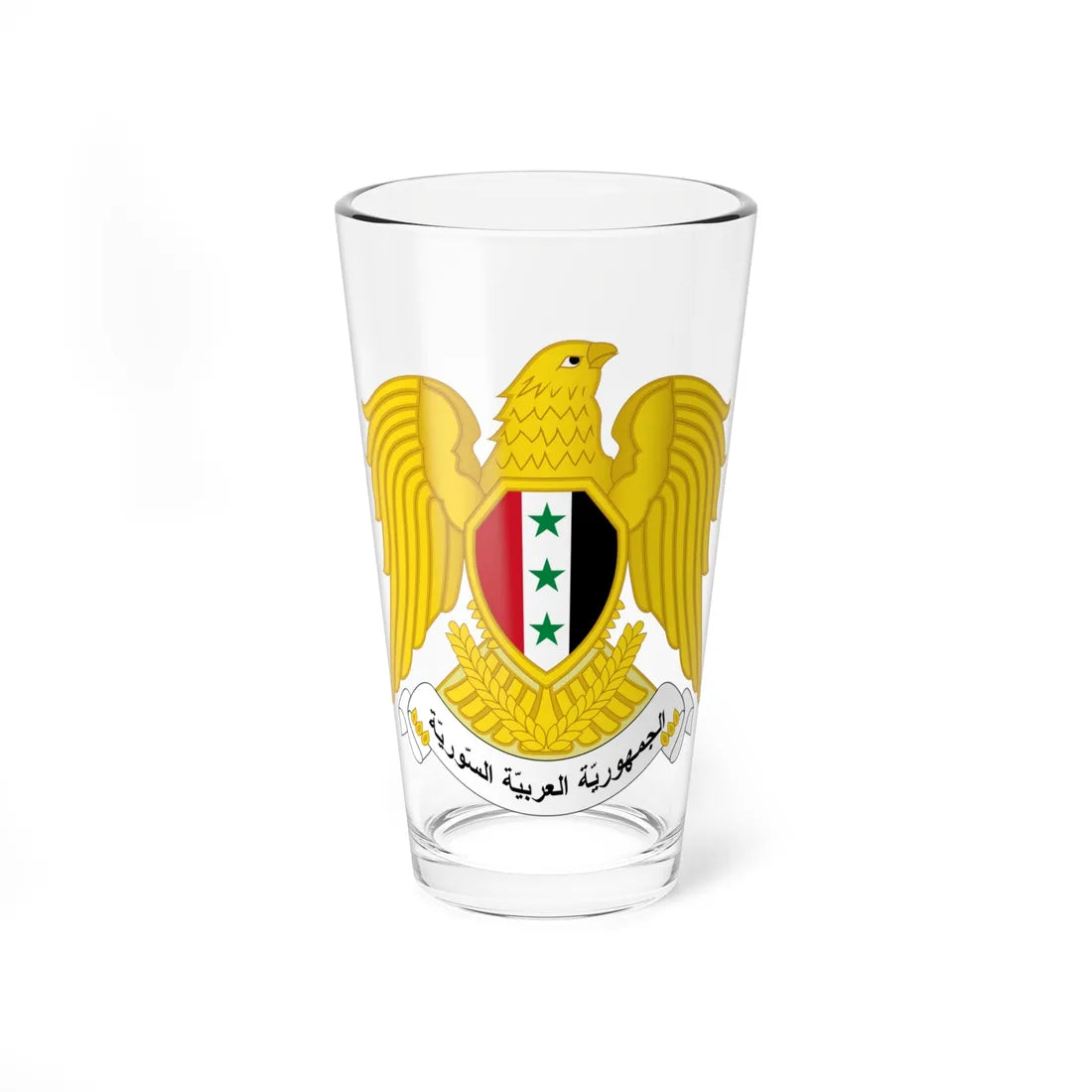 Coat of arms of Syria 1963-1972 True vector (Syria) (Coat of Arms) Pint Glass 16oz 16oz - Go Mug Yourself