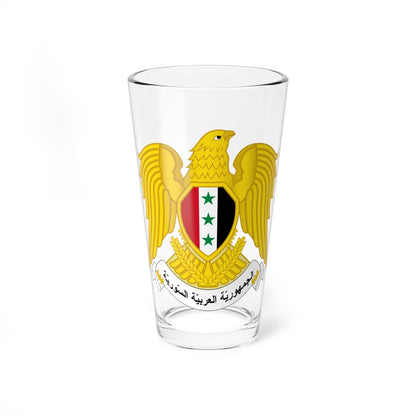 Coat of arms of Syria 1963-1972 True vector (Syria) (Coat of Arms) Pint Glass 16oz 16oz - Go Mug Yourself