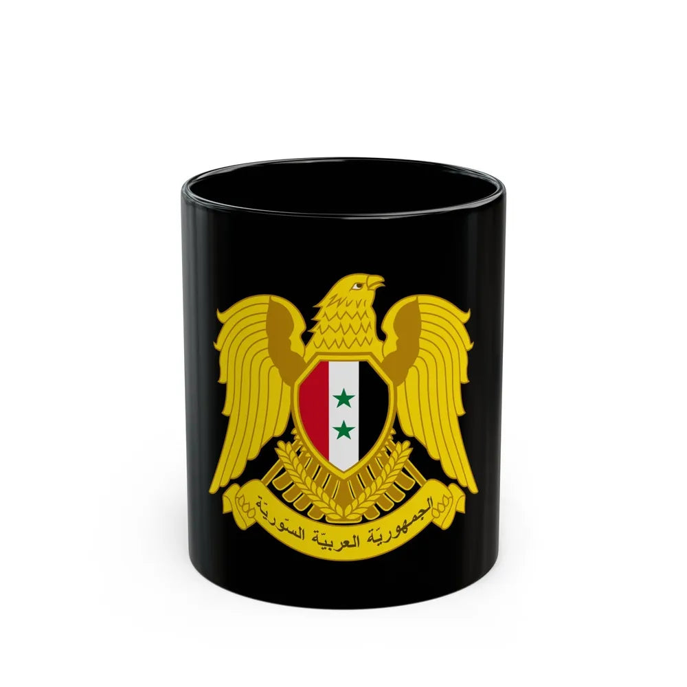 Coat of arms of Syria - Black Coffee Mug-11oz-Go Mug Yourself