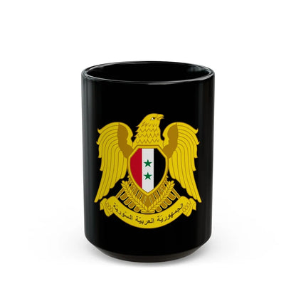 Coat of arms of Syria - Black Coffee Mug-15oz-Go Mug Yourself