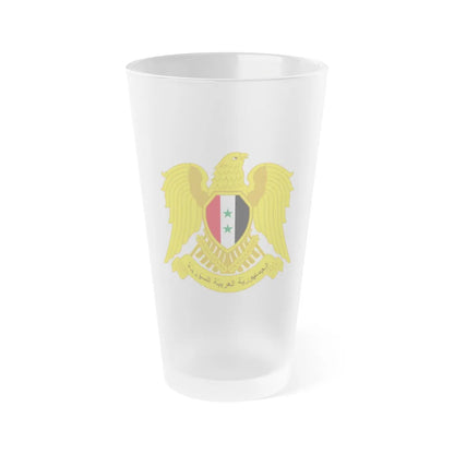 Coat of arms of Syria - Frosted Pint Glass 16oz-16oz-Frosted-Go Mug Yourself