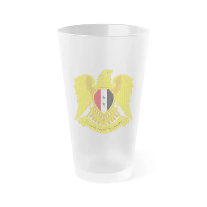 Coat of arms of Syria - Frosted Pint Glass 16oz 16oz Frosted - Go Mug Yourself
