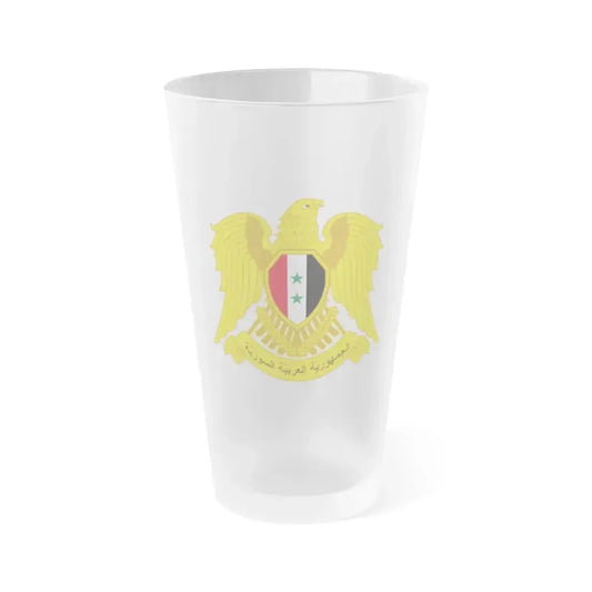 Coat of arms of Syria - Frosted Pint Glass 16oz 16oz Frosted - Go Mug Yourself
