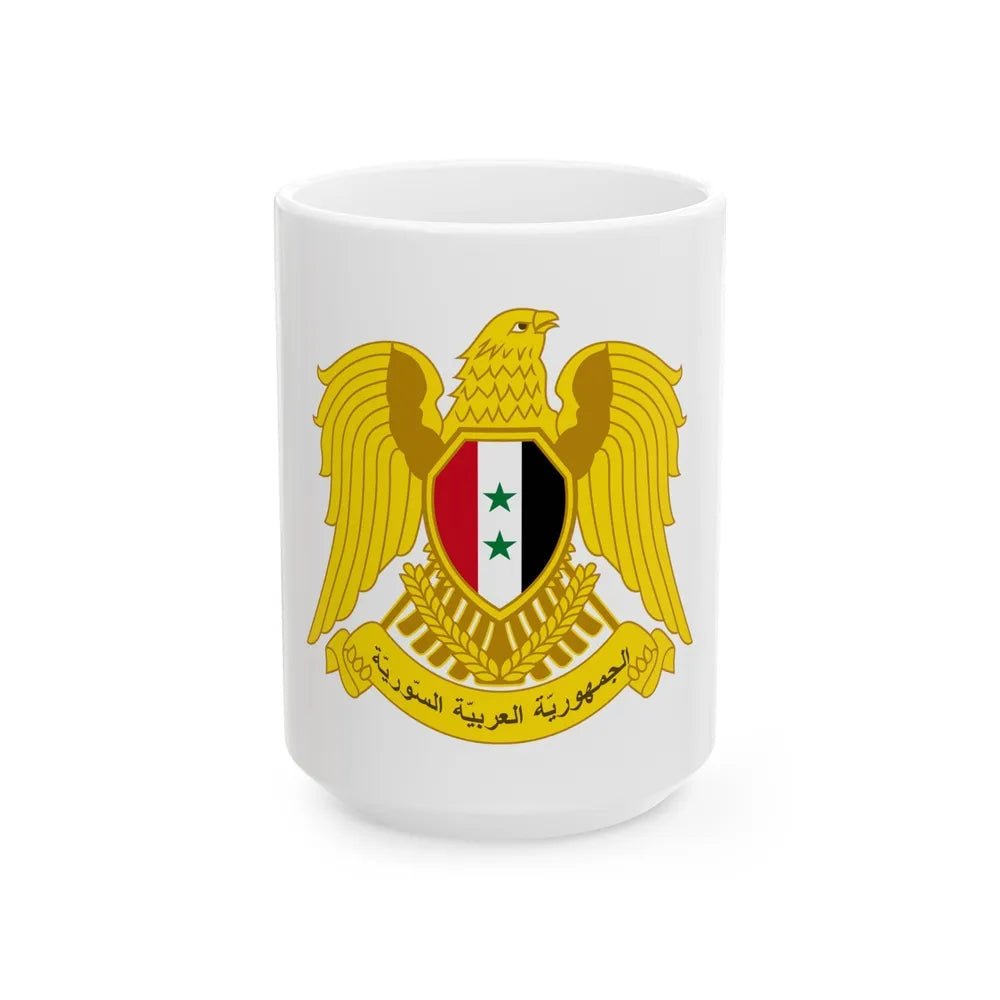 Coat of arms of Syria - White Coffee Mug-15oz-Go Mug Yourself