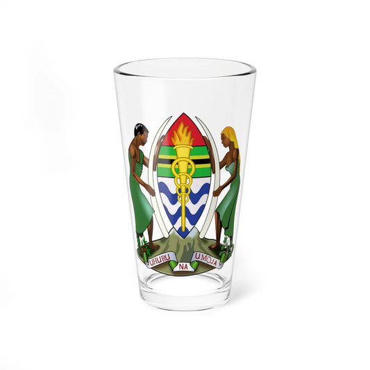 Coat of arms of Tanganyika 1961-1964 (Tanzania) (Coat of Arms) Pint Glass 16oz 16oz - Go Mug Yourself