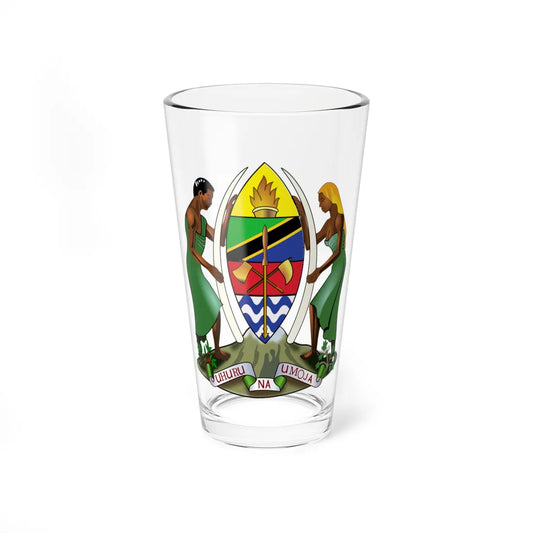 Coat of arms of Tanzania (Tanzania) (Coat of Arms) Pint Glass 16oz 16oz - Go Mug Yourself