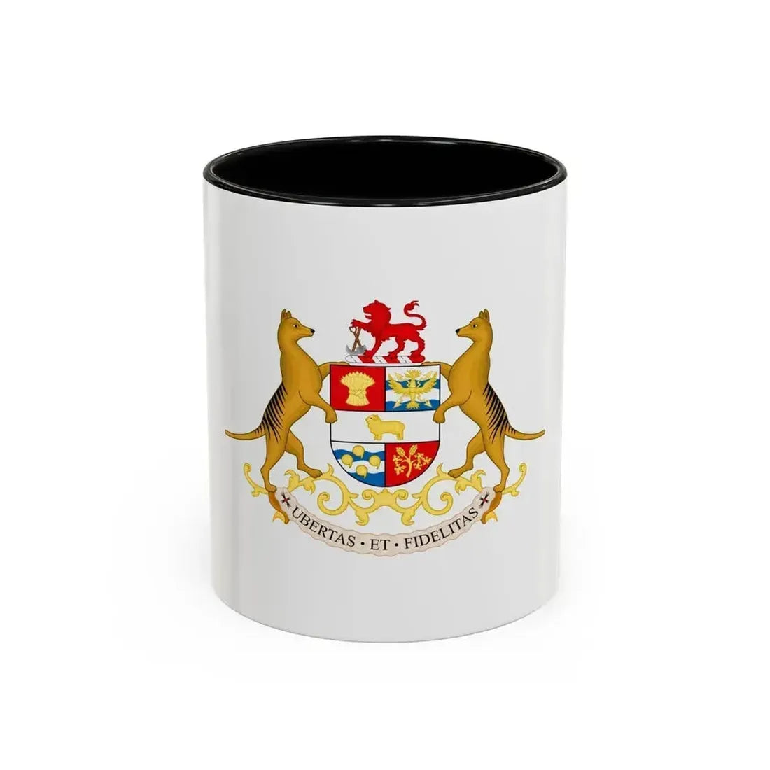 Coat of arms of Tasmania - Accent Coffee Mug 11oz Black - Go Mug Yourself