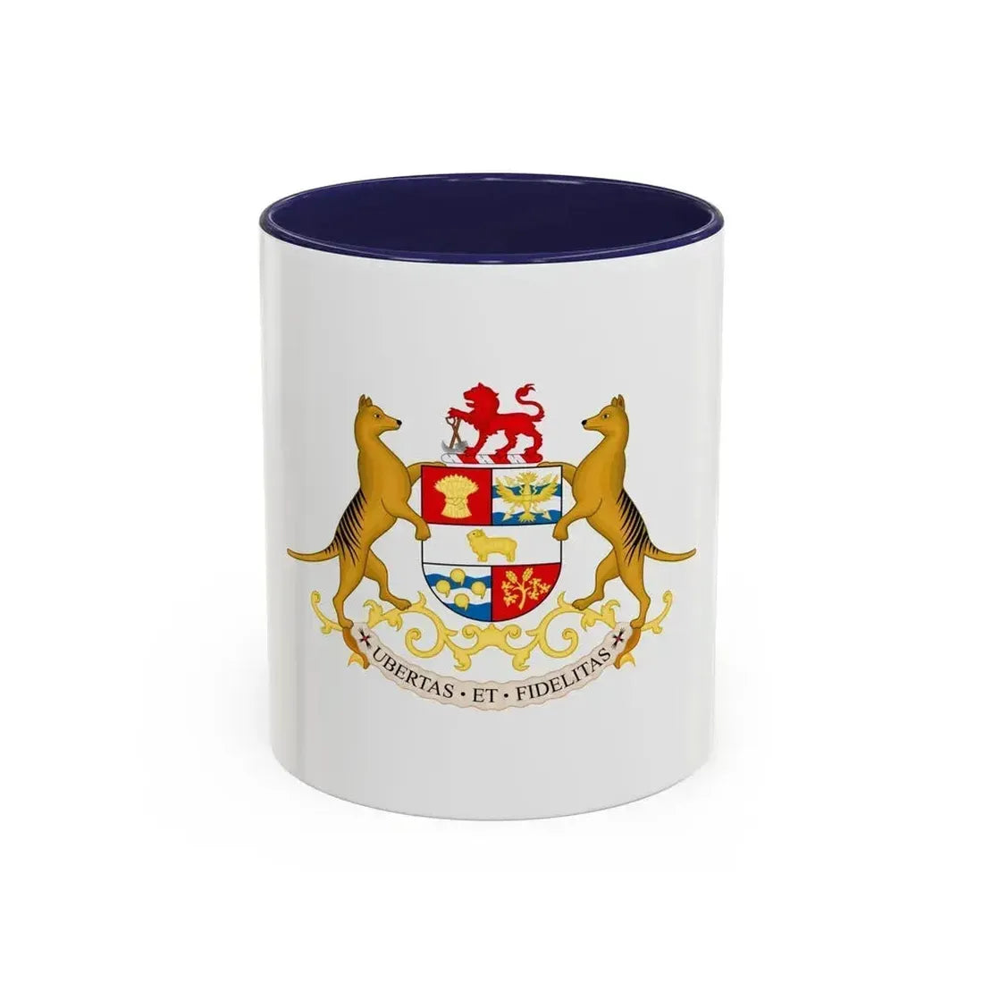 Coat of arms of Tasmania - Accent Coffee Mug 11oz Navy - Go Mug Yourself