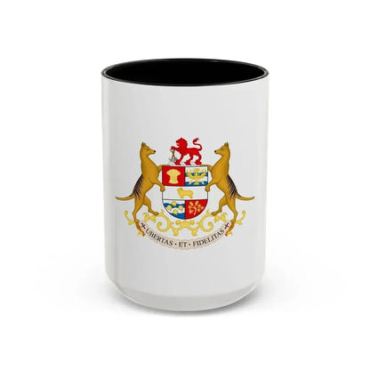 Coat of arms of Tasmania - Accent Coffee Mug 15oz Black - Go Mug Yourself