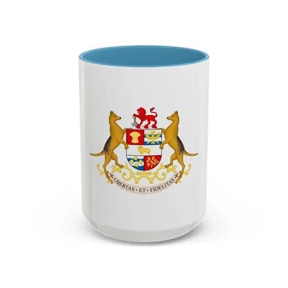 Coat of arms of Tasmania - Accent Coffee Mug 15oz Light Blue - Go Mug Yourself