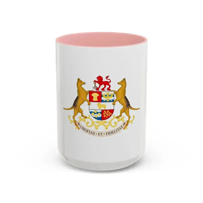 Coat of arms of Tasmania - Accent Coffee Mug 15oz Pink - Go Mug Yourself