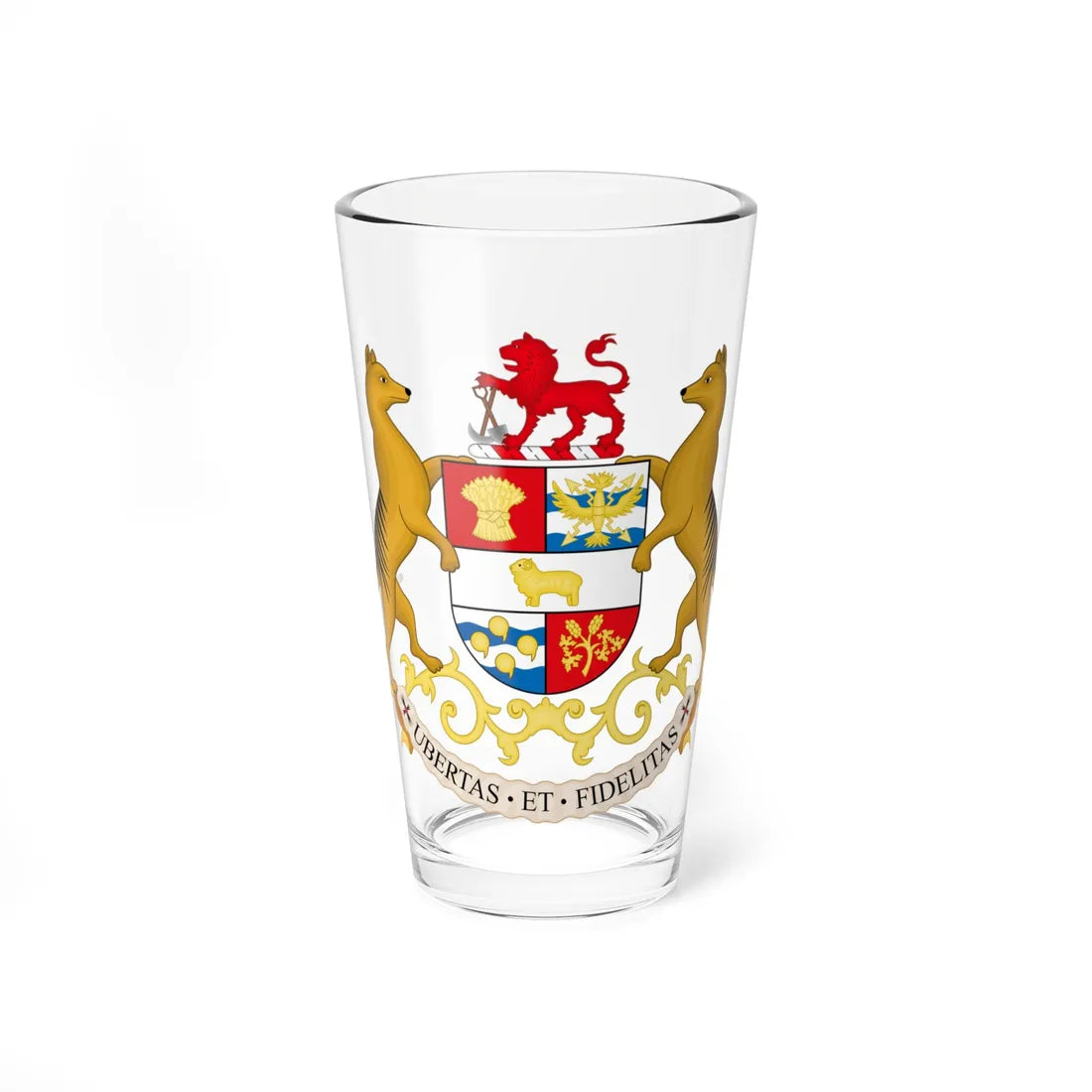 Coat of arms of Tasmania (Australia) (Coat of Arms) Pint Glass 16oz 16oz - Go Mug Yourself